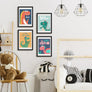 upsimples 10x14 Picture Frame Set of 5, Display Pictures 9.5x11.5 with Mat or 10x14 Without Mat, Wall Gallery Poster Frames, Black