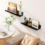 upsimples Black Acrylic Shelves for Wall Storage, 15" Acrylic Floating Shelves Wall Mounted, Kids Bookshelf, Display Ledge Wall Shelves for Bedroom, Living Room, Bathroom, Kitchen, Set of 2