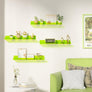 upsimples Fluorescent Green Clear Acrylic Shelves for Wall Storage, 15" Acrylic Floating Shelves Wall Mounted, Kids Bookshelf, Display Ledge Wall Shelves for Bedroom, Living Room, Bathroom, Set of 4