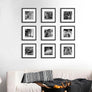 upsimples 12x12 Picture Frame Set of 10, Display Pictures 8x8 with Mat or 12x12 Without, Multi Photo Frames Collage for Wall or Tabletop Display, Black