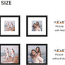 upsimples 8x8 Picture Frame Set of 3,Display Pictures 5x5 with Mat or 8x8 Without Mat,Multi Photo Frames Collage for Wall,Black