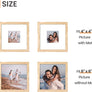 upsimples 8x8 Picture Frame, Display Pictures 4x4 with Mat or 8x8 Without Mat, Wall Hanging Photo Frame, Natural, 1 Pack