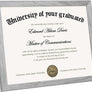 upsimples 8.5x11 Picture Frame Certificate Document Frame with High Definition Glass, 5 Pack Diploma Frames for Wall and Tabletop, Gray
