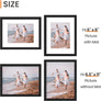 upsimples 8.5x11 Picture Frame Set of 3, Made of High Definition Glass for 6x8 with Mat or 8.5x11 Without Mat, Wall Mounting Photo Frames, Black