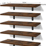 upsimples Floating Shelves for Wall Decor Storage, Wall Mounted Shelves Set of 5, Sturdy Small Wood Shelves with Metal Brackets Hanging for Bedroom, Living Room, Bathroom, Kitchen, Book, Dark Brown