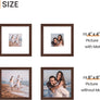 upsimples 8x8 Picture Frame, Display Pictures 4x4 with Mat or 8x8 Without Mat, Wall Hanging Photo Frame, Brown, 1 Pack