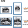 Sindcom 8x12 Picture Frame 3 Pack, Blue Wall Decor Photo Frames with Detachable Mat for 6x8 Prints, Horizontal and Vertical Hanging Hooks for Wall Mounting, Blue Poster Frames for Gallery Home Room Bathroom Décor