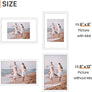 upsimples 8x12 Picture Frame Set of 3, Made of High Definition Glass for 6x8 with Mat or 8x12 Without Mat, Wall Mounting Photo Frames, White
