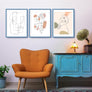 Sindcom 18x24 Poster Frame 3 Pack, Blue Wall Decor Picture Frames with Detachable Mat for 16x20 Prints, Horizontal and Vertical Hanging Hooks for Wall Mounting, Blue Poster Frames for Gallery Home Room Bathroom Décor