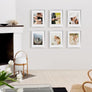 upsimples 11x14 Picture Frame Set of 5, Display Pictures 8x10 with Mat or 11x14 Without Mat,Wall Gallery Photo Frames, Silver