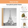 upsimples 12x18 Picture Frame White 3 Pack, Scratch-Proof Poster Frames 12 x 18 for Photo Gallery - Slide-In Strips, Horizontal or Vertical Wall Mounting