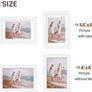 upsimples 4x6 Picture Frame Set of 3, Made of High Definition Glass for 3.5x5 with Mat or 4x6 Without Mat, Wall and Tabletop Display Photo Frames, White