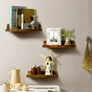 Upsimples Home Floating Shelves Wall Mounted Set of 5, Wall Mounted Wood Shelf for Bedroom, Living Room, Bathroom, Kitchen, Office, Sturdy Rustic Shelves 5 Different Sizes Brown