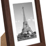upsimples 4x6 Picture Frame Set of 10, Display Pictures 3.5x5 with Mat or 4x6 Without Mat, Multi Photo Frames Collage for Wall or Tabletop Display, Real Glass, Brown