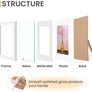 upsimples 11x14 Picture Frame Set of 3, Made of High Definition Glass for 8x10 with Mat or 11x14 Without Mat, Wall Mounting Photo Frames, White