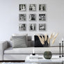 upsimples 8x8 Picture Frame Made of High Definition Glass, Display Pictures 5x5 with Mat or 8x8 Without Mat, Gallery Wall Frame Set, Gray