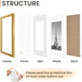 upsimples 12x16 Picture Frame Set of 5,Display Pictures 8.5x11 with Mat or 12x16 Without Mat,Wall Gallery Photo Frames, Gold