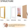 upsimples 8.5x11 Picture Frame Set of 3, Made of High Definition Glass for 6x8 with Mat or 8.5x11 Without Mat, Wall Mounting Photo Frames, Gold