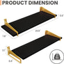 upsimples Wall Shelves for Decor, Long Black Gold Floating Shelves Wall Mounted Set of 2, Sturdy Rustic Wood Shelves Hanging for Bedroom, Living Room, Bathroom, Kitchen, Corner, Book Storage 23.6inch