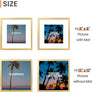 upsimples 12x12 Picture Frame, Display Pictures 8x8 with Mat or 12x12 Without Mat, Wall Hanging Photo Frame, Gold, 1 Pack