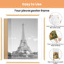 upsimples 12x16 Picture Frame Natural 3 Pack, Scratch-Proof Poster Frames 12 x 16 for Photo Gallery - Slide-In Strips, Horizontal or Vertical Wall Mounting