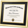 Upsimples 11x14 Diploma Frame Certificate Degree Document Frame with High Definition Glass, 2 Pack Diploma Frames 8.5 x 11 with mat for Wall and Tabletop, Gold Double Mat