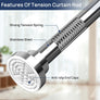 ENJOYBASICS 2 Pack Adjustable Spring Tension Curtain Rod 32 to 66 Inches, Stainless Steel Shower Rod No Drilling, 7/8" Tension Rod for Window, Bathroom, Closet, Room Divider, Chrome