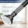 ENJOYBASICS 2 Pack Adjustable Spring Tension Curtain Rods 32 to 66 Inches, Stainless Steel Matte Black Shower Rod No Drilling for Window, Bathroom, Closet, Room Divider, 7/8" Diameter
