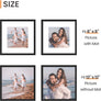 upsimples 12x12 Picture Frame Set of 10, Display Pictures 8x8 with Mat or 12x12 Without, Multi Photo Frames Collage for Wall or Tabletop Display, Black