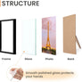upsimples 5x7 Picture Frame Set of 3, Made of High Definition Glass for 5 x 7 Black Frames, Wall and Tabletop Display Thin Border Photo Frame for Home Décor