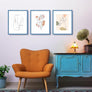 Sindcom 16x20 Poster Frame 3 Pack, Blue Wall Decor Picture Frames with Detachable Mat for 11x14 Prints, Horizontal and Vertical Hanging Hooks for Wall Mounting, Blue Photo Frame for Gallery Home Room Bathroom Décor