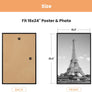 upsimples 16x24 Frame Black 3 Pack, Poster Frames 16 x 24 for Horizontal or Vertical Wall Mounting, Scratch-Proof Wall Gallery Photo Frame