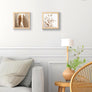 upsimples 8x8 Picture Frame, Display Pictures 4x4 with Mat or 8x8 Without Mat, Wall Hanging Photo Frame, Natural, 1 Pack