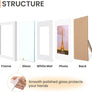 upsimples 4x6 Picture Frame Set of 3, Made of High Definition Glass for 3.5x5 with Mat or 4x6 Without Mat, Wall and Tabletop Display Photo Frames, White