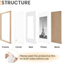 upsimples 12x18 Picture Frame Set of 5, Display Pictures 11x17 with Mat or 12x18 Without Mat, Wall Gallery Photo Frames, Natural