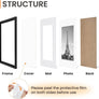 upsimples 8.5x11 Picture Frame Set of 5, Display Pictures 6x8 with Mat or 8.5x11 Without Mat, Wall Gallery Photo Frames, Black