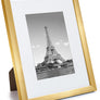 upsimples 8.5x11 Picture Frame Set of 10, Display Pictures 6x8 with Mat or 8.5x11 Without Mat, Multi Photo Frames Collage for Wall or Tabletop Display, Gold