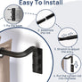 ENJOYBASICS Blackout Curtain Rod for Windows 66 to 120, Wrap Around Curtain Rods for Bedroom, Living Room, Adjustable from 30 to 129 Inches, Matte Black