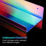 upsimples Iridescent Acrylic Shelves for Wall Storage, 15" Acrylic Floating Shelves, Kids Bookshelf, Nail Polish Holder, Perfume Display Wall Shelves for Bedroom, Living Room, Bathroom, Set of 6