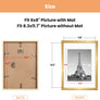 upsimples A4 Picture Frame Set of 5, Display Pictures 6x8 with Mat or 8.3x11.7 Without Mat, Wall Gallery Poster Frames, Gold