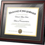 upsimples 11x14 Diploma Frame with High Definition Glass, Display 8.5x11 Certificate with Black over Gold Mat, Degree Document Frame for Wall and Tabletop, Mahogany with Gold Beads, 1 Pack