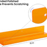 upsimples Clear Orange Acrylic Shelves for Wall Storage, 15" Acrylic Floating Shelves Wall Mounted, Kids Bookshelf, Display Ledge Wall Shelves for Bedroom, Living Room, Bathroom, Set of 6