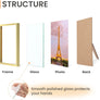 upsimples 4x6 Picture Frame Set of 3, Made of High Definition Glass for 4x 6 Gold Frames, Wall and Tabletop Display Thin Border Photo Frame for Home Décor