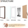 upsimples 5x7 Picture Frame Set of 10, Display Pictures 4x6 with Mat or 5x7 Without Mat, Multi Photo Frames Collage for Wall or Tabletop Display, Real Glass, Brown
