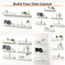 upsimples Floating Shelves for Wall, Wall Shelves for Decor Storage Set of 6, Wall Mounted Wood Shelf for Bedroom, Living Room, Bathroom, Kitchen, 23.6 inch Long Picture Ledge Shelf, White