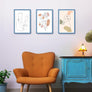 Sindcom 12x18 Poster Frame 3 Pack, Blue Wall Decor Picture Frame with Detachable Mat for 11x17 Prints, Horizontal and Vertical Hanging Hooks for Wall Mounting, Blue Photo Frame for Gallery Home Room Bathroom Décor
