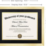 Upsimples 11x14 Diploma Frame Certificate Degree Document Frame with High Definition Glass, 2 Pack Diploma Frames 8.5 x 11 with mat for Wall and Tabletop, Gold Double Mat