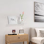 upsimples Clear Acrylic Shelves for Wall Storage, 15" Acrylic Floating Shelves Wall Mounted, Kids Bookshelf, Display Ledge Wall Shelves for Bedroom, Living Room, Bathroom, Kitchen, Set of 10