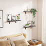 upsimples Floating Shelves for Wall Decor Storage, Wall Mounted Shelves Set of 5, Sturdy Small Wood Shelves with Metal Brackets Hanging for Bedroom, Living Room, Bathroom, Kitchen, Book, Gray