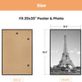 upsimples 20x30 Frame Black 3 Pack, Poster Frames 20 x 30 for Horizontal or Vertical Wall Mounting, Scratch-Proof Wall Gallery Photo Frame